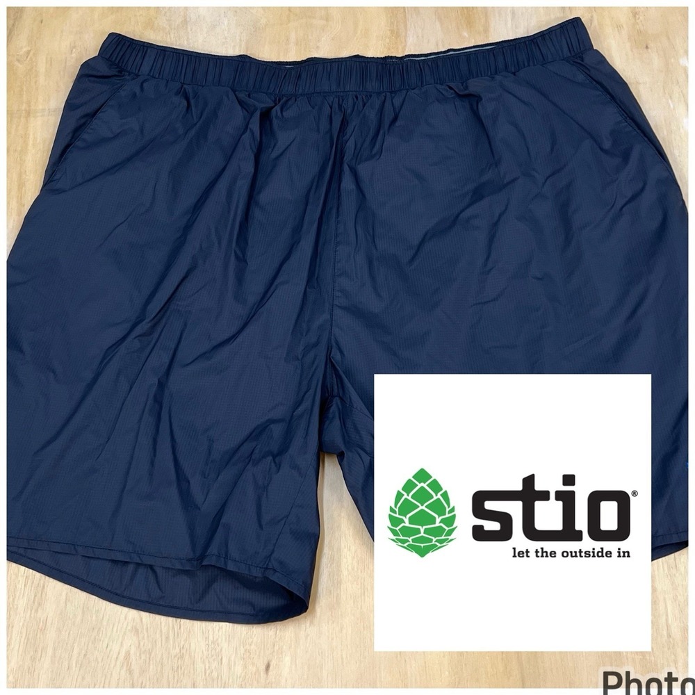 STIO Second Light 7" Shorts Mens XXL (Waist 40-42) Lightweight Lined Black Nylon